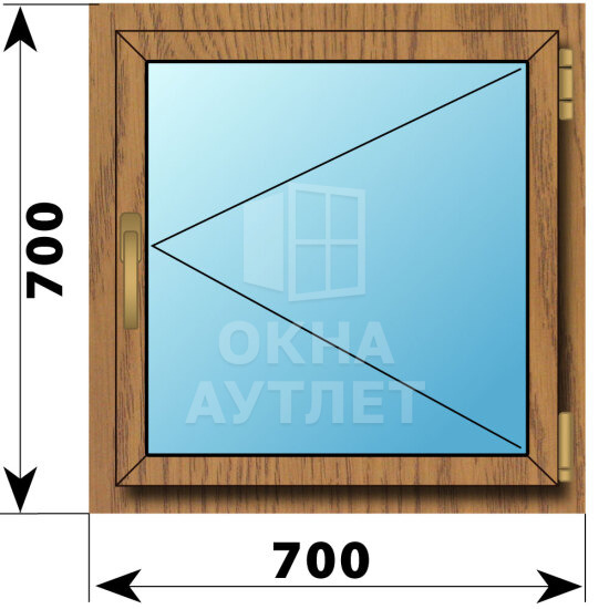 Поворотное окно из лиственницы 700×700 ОА-44280