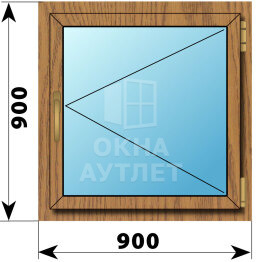 Поворотное окно из лиственницы 900×900 ОА-44691