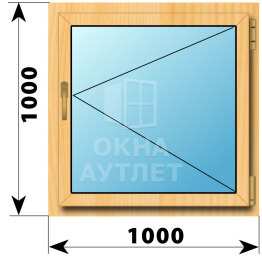 Поворотное окно из сосны 1000×1000 ОА-41647
