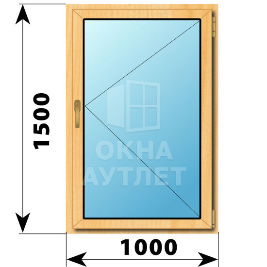Поворотное окно из сосны 1000×1500 ОА-41902