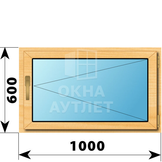 Поворотное окно из сосны 1000×600 ОА-41446