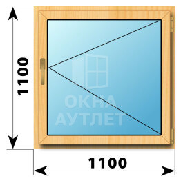 Поворотное окно из сосны 1100×1100 ОА-41746