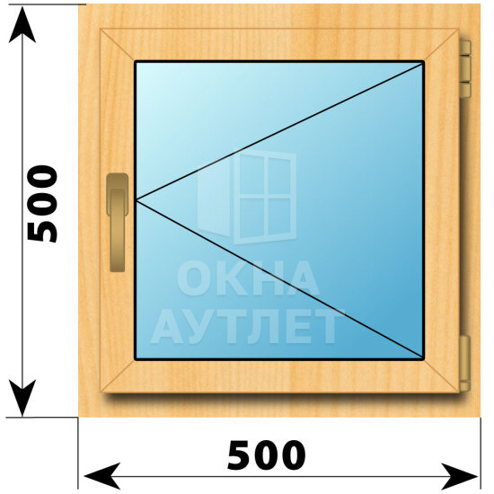 Поворотное окно из сосны 500×500 ОА-41233