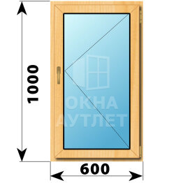 Поворотное окно из сосны 600×1000 ОА-41443