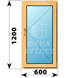 Поворотное окно из сосны 600×1200 ОА-41506