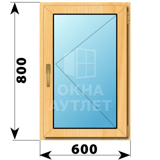 Поворотное окно из сосны 600×800 ОА-41341