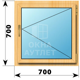Поворотное окно из сосны 700×700 ОА-41344