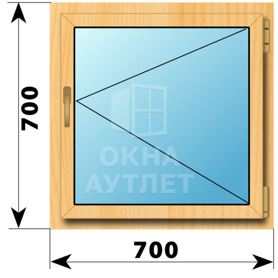 Поворотное окно из сосны 700×700 ОА-41344
