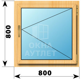 Поворотное окно из сосны 800×800 ОА-41458
