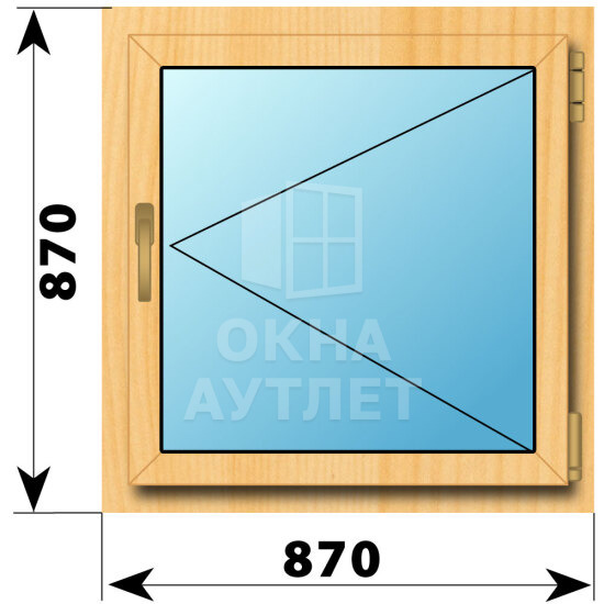 Поворотное окно из сосны 870×870 ОА-41515