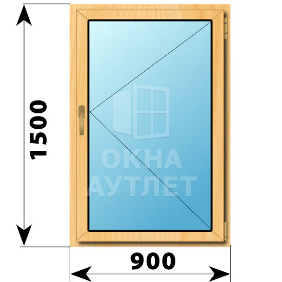Поворотное окно из сосны 900×1500 ОА-41830