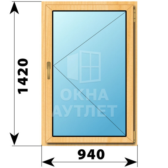 Поворотное окно из сосны 940×1420 ОА-41818