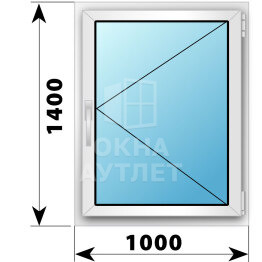 Поворотное пластиковое окно 1000×1400 ОА-39658