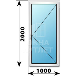 Поворотное пластиковое окно 1000×2000 ОА-38120