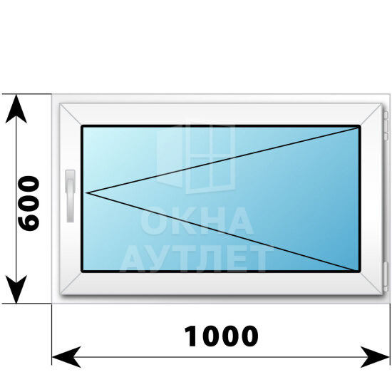 Поворотное пластиковое окно 1000×600 ОА-39250