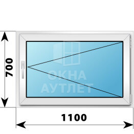 Поворотное пластиковое окно 1100×700 ОА-39307