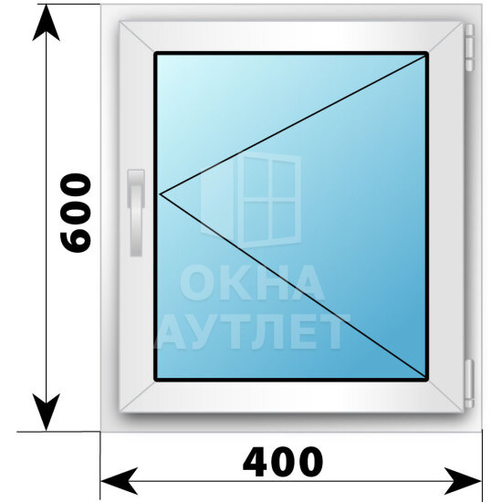 Поворотное пластиковое окно 400×600 ОА-38536