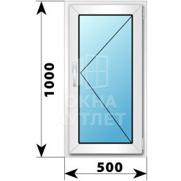 Поворотное пластиковое окно 500×1000 ОА-39040
