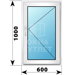 Поворотное пластиковое окно 600×1000 ОА-39265
