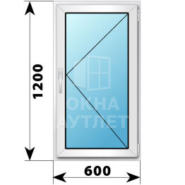 Поворотное пластиковое окно 600×1200 ОА-38719