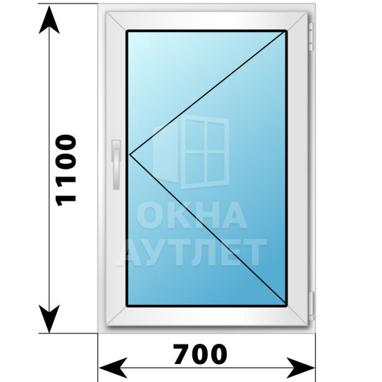 Поворотное пластиковое окно 700×1100 ОА-38722
