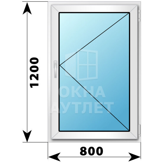 Поворотное пластиковое окно 800×1200 ОА-39343