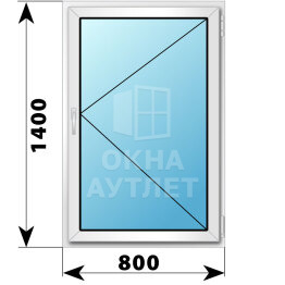 Поворотное пластиковое окно 800×1400 ОА-39490