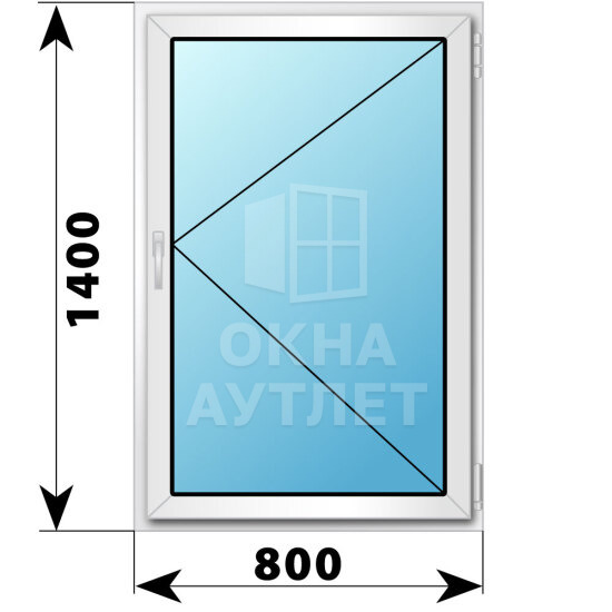 Поворотное пластиковое окно 800×1400 ОА-39490