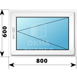 Поворотное пластиковое окно 800×600 ОА-38839
