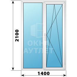 Прямоугольный пластиковый стеклянный балконный блок 1400×2100 ОА-56686