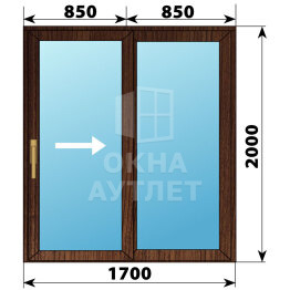 Раздвижная дверь из дуба 1700×2000 2С ОА-62308