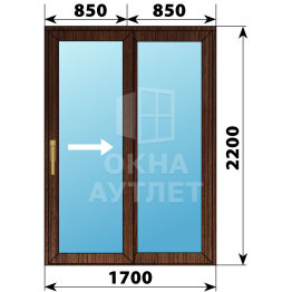 Раздвижная дверь из дуба 1700×2200 2С ОА-62377