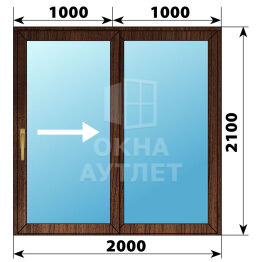 Раздвижная дверь из дуба 2000×2100 2С ОА-62470