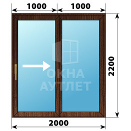 Раздвижная дверь из дуба 2000×2200 2С ОА-62503