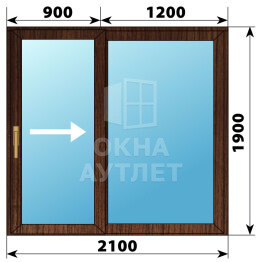 Раздвижная дверь из дуба 2100×1900 2СН ОА-62428
