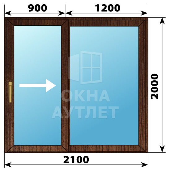 Раздвижная дверь из дуба 2100×2000 2СН ОА-62473