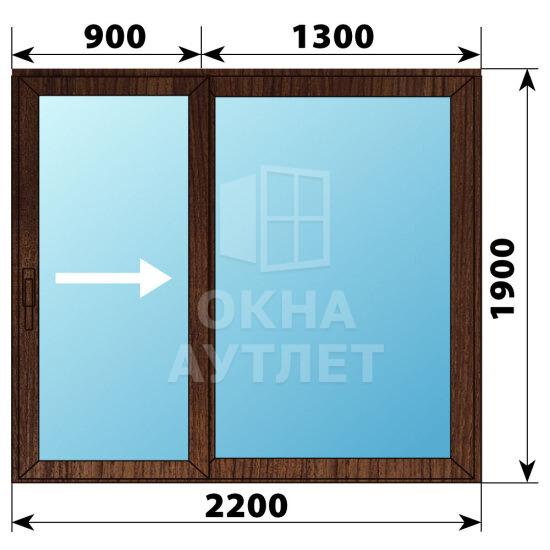 Раздвижная дверь из дуба 2200×1900 2СН ОА-62467