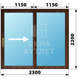 Раздвижная дверь из дуба 2300×2200 2С ОА-62569