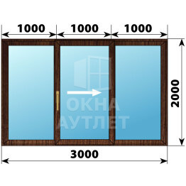 Раздвижная дверь из дуба 3000×2000 3С ОА-62629