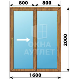 Раздвижная дверь из лиственницы 1600×2000 2С ОА-62164