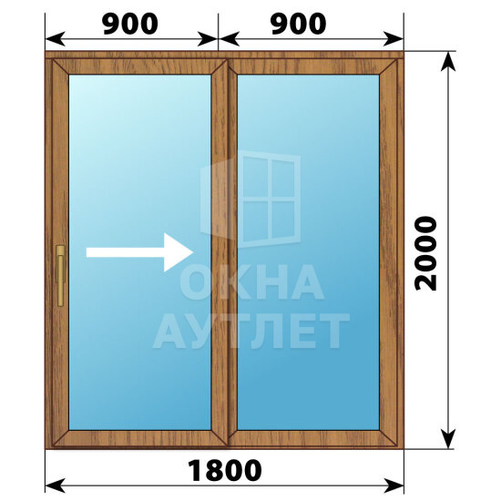 Раздвижная дверь из лиственницы 1800×2000 2С ОА-62200