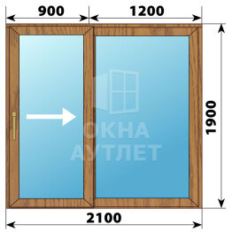 Раздвижная дверь из лиственницы 2100×1900 2СН ОА-62263