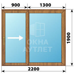 Раздвижная дверь из лиственницы 2200×1900 2СН ОА-62290