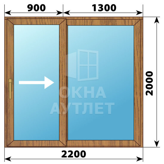 Раздвижная дверь из лиственницы 2200×2000 2СН ОА-62329