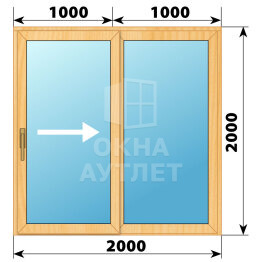 Раздвижная дверь из сосны 2000×2000 2С ОА-62236