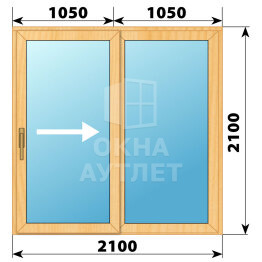 Раздвижная дверь из сосны 2100×2100 2С ОА-62305