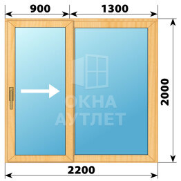 Раздвижная дверь из сосны 2200×2000 2СН ОА-62296