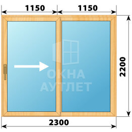 Раздвижная дверь из сосны 2300×2200 2С ОА-62407
