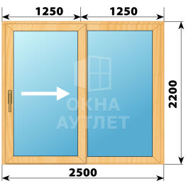 Раздвижная дверь из сосны 2500×2200 2С ОА-62485