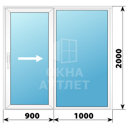 Пластиковая раздвижная дверь 1900×2000 №1 ОА-33147